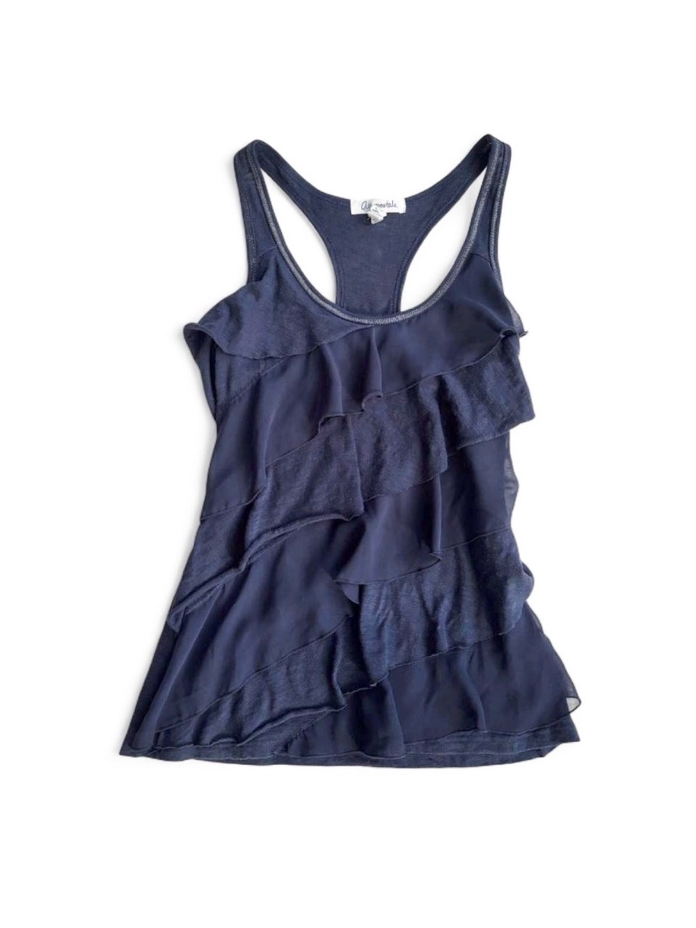 Aeropostale Y2K navy blue ruffle tiered tank top Size XS